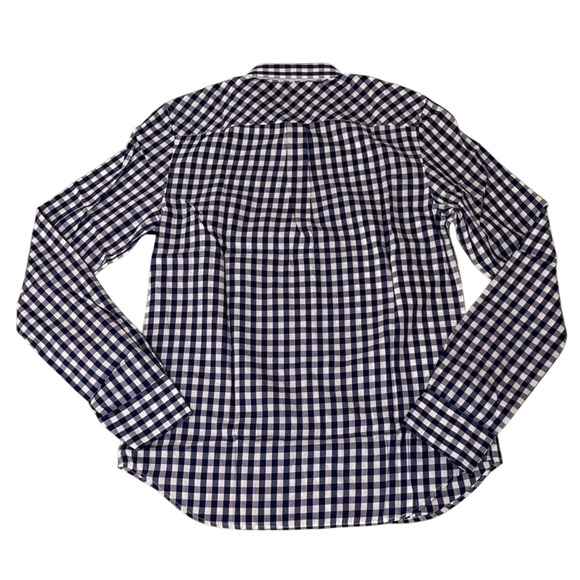 UNTUCKit Navy Gingham Button Down Shirt Women’s 16 Tailored Cotton NWT - Picture 3 of 5